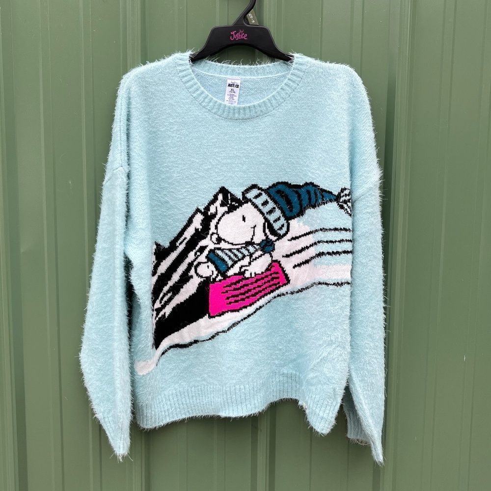 Girls Justice x Snoopy Collab Sweater Shirt Size XL